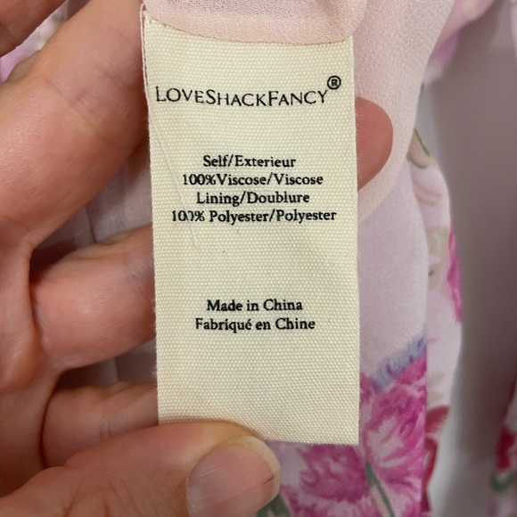 LoveShackFancy Popover Mini Dress Shimmering Springs Floral Size Large - Picture 5 of 5